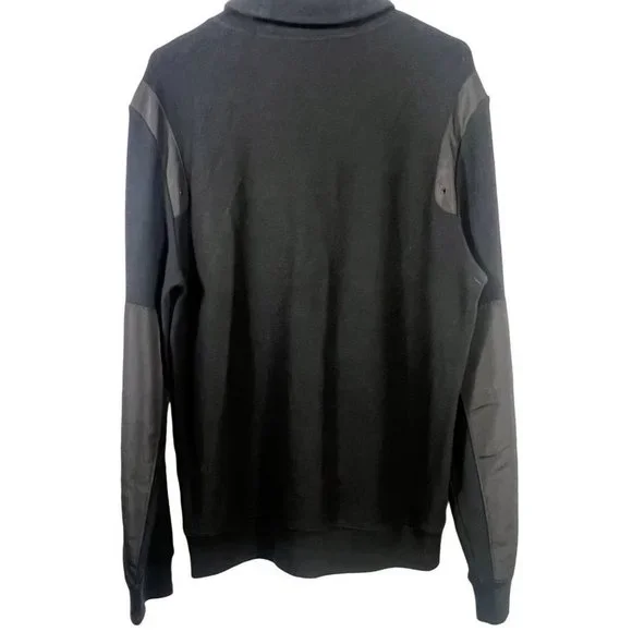 calvin Klein men's black pullover sweater long sleeve size Large button neck - Picture 4 of 8